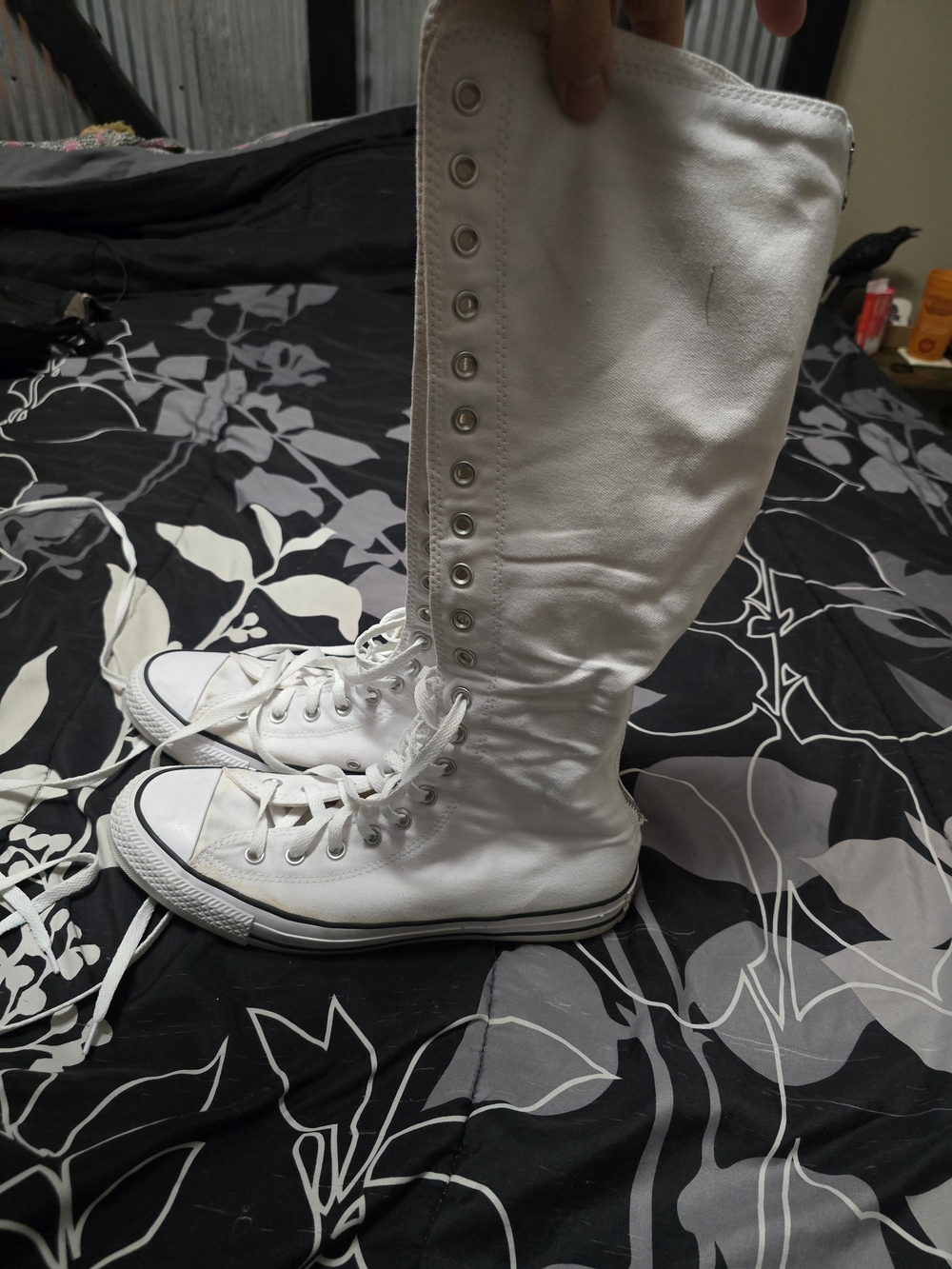 Converse All Star White High-Top Lace-Up Sneakers 11 - Picture 10 of 16
